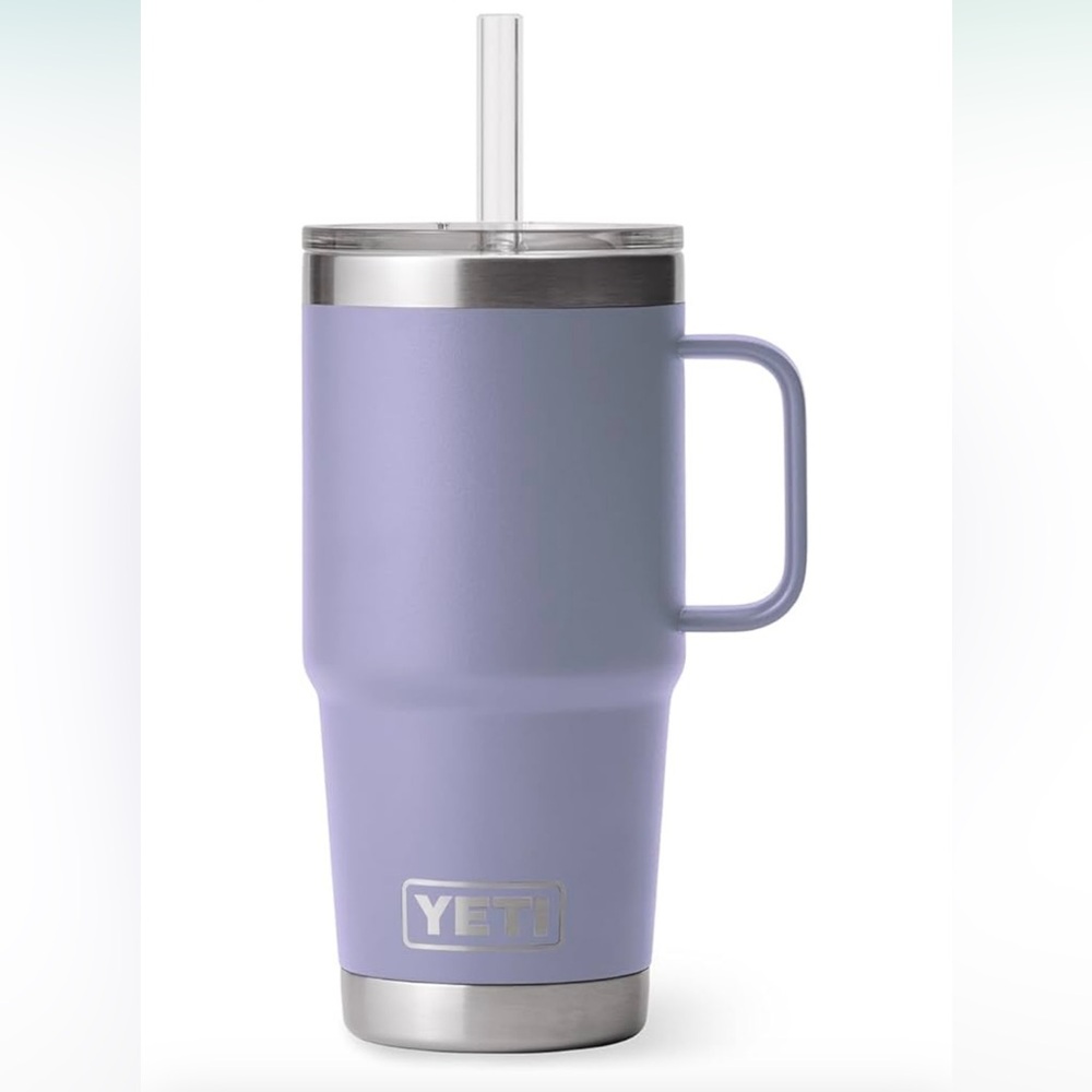 YETI Rambler 25 oz Tumbler with Handle and Straw Lid Cosmic Lilac